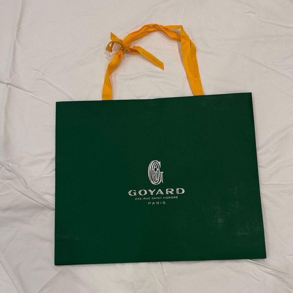 Iconic Goyard Forest Green Shopping Bag with Mustard Handles 100% Authentic